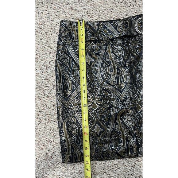 NWT Cache Vintage Black Silver Gold Metallic Mini Skirt Rhinestone Buckle Sz 6 - Picture 4 of 10